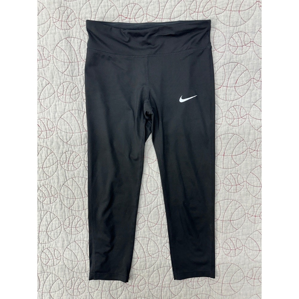 Nike Dri-Fit Power Essential Black 3/4 Crop Leggings / Womens Small